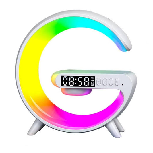 G63 G-Shaped LED Lamp Wireless Speaker With Digital Clock