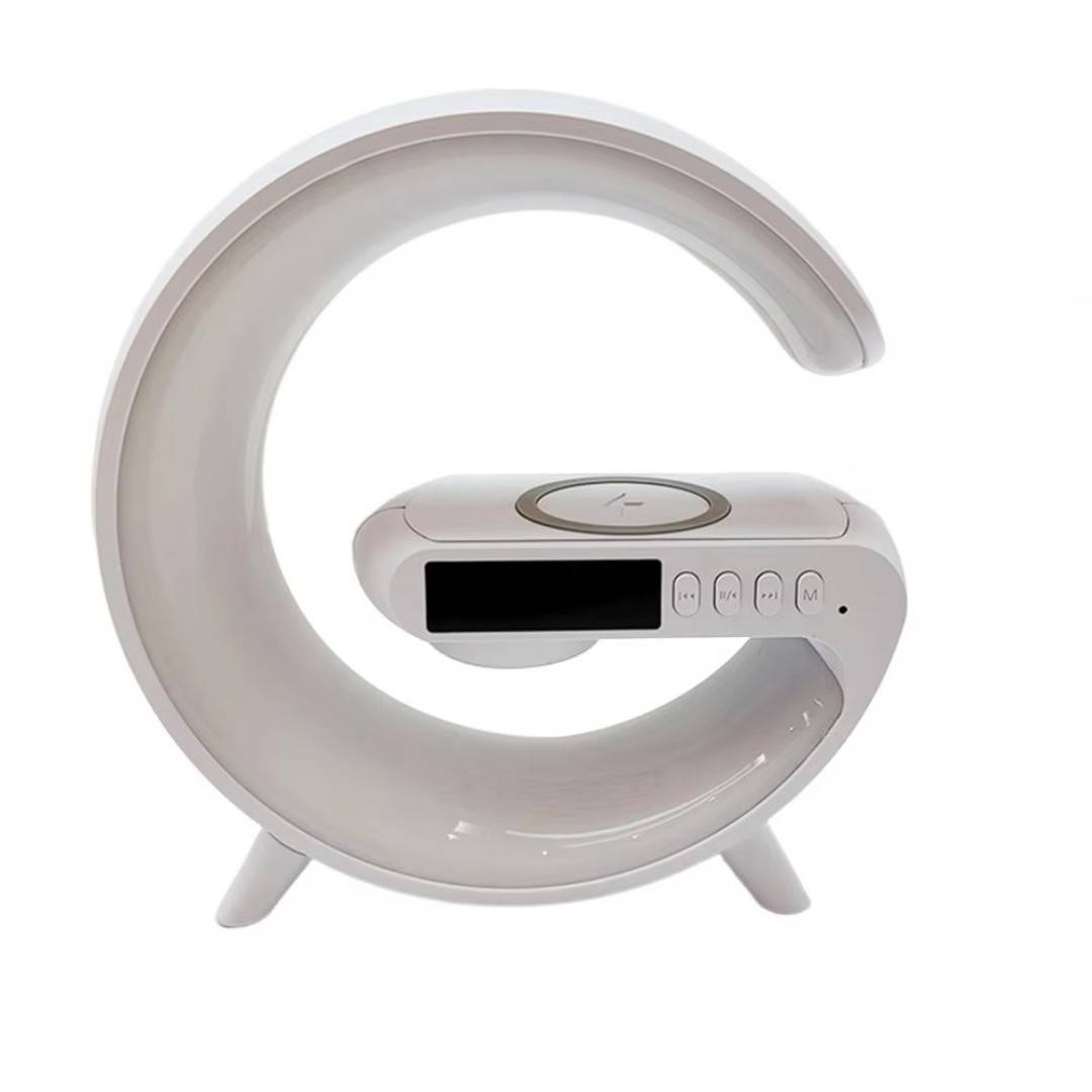 G63 G-Shaped LED Lamp Wireless Speaker With Digital Clock